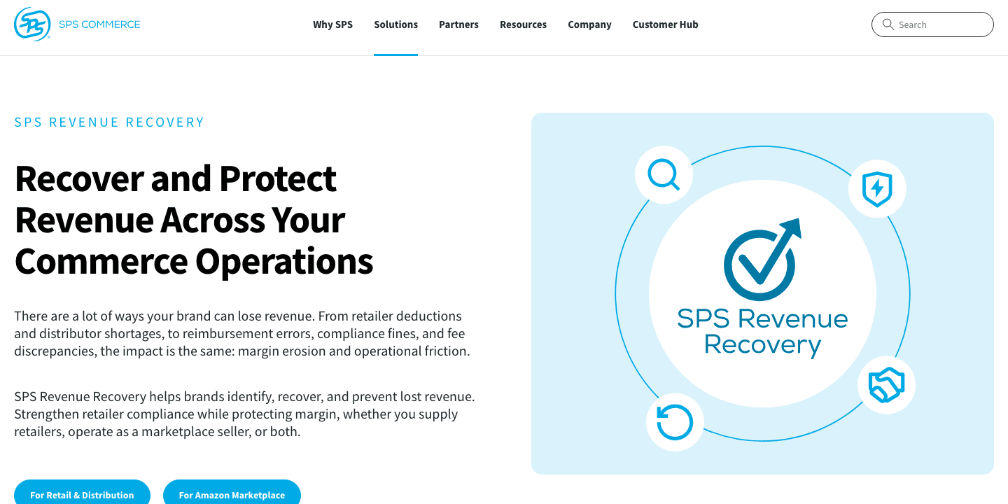 SPS Revenue Recovery official page showing deduction recovery positioning